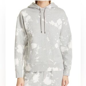 Frame Easy Cotton Gray White Tie Dye Bleach Hoodie Size Med